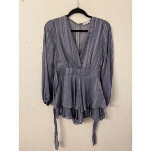 Dainty Hooligan Womens Flowy Striped V-Neck Blouse romper women size medium